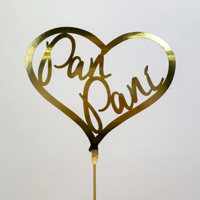 Cake Topper - Mr. and Mrs. gold
