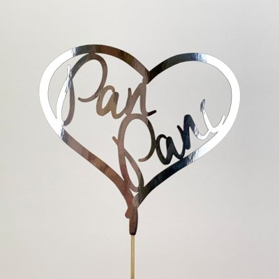 Cake Topper - Mr. and Mrs. silver