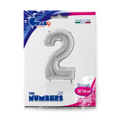 Number 2 Silver (66cm, 26") foil balloon - 26092S-P-Packaged.jpg