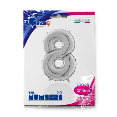 Number 8 Silver (66cm, 26") foil balloon - 26098S-P-Packaged.jpg