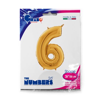 Number 6 Gold (66cm, 26") foil balloon - 26026G-P-Packaged.jpg