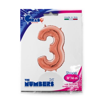 Number 3 Rosegold (66cm, 26") foil balloon - 262303RG-P-Packaged.jpg