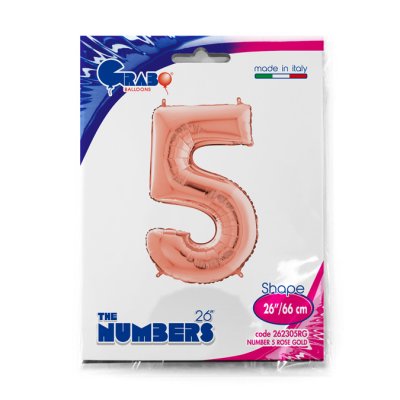 Number 5 Rosegold (66cm, 26") foil balloon - 262305RG-P-Packaged.jpg