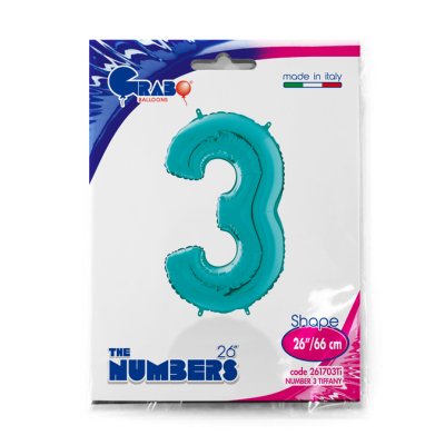 Number 3 Tiffany Blue (66cm, 26") foil balloon - 261703Ti-P-Packaged.jpg