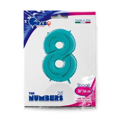 Number 8 Tiffany Blue (66cm, 26") foil balloon - 261708Ti-P-Packaged.jpg