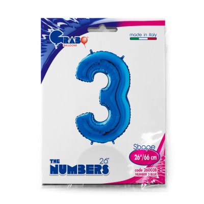 Number 3 Blue (66cm, 26") foil balloon - 26003B-P-Packaged.jpg