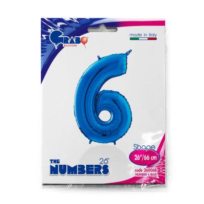 Number 6 Blue (66cm, 26") foil balloon - 26006B-P-Packaged.jpg
