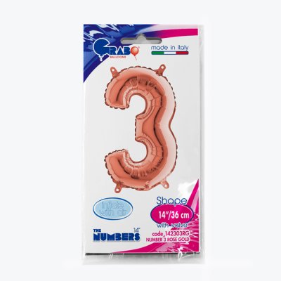 Number 3 Rosegold (35cm,14") MINI foil balloon - 142303RG-P-Packaged.jpg