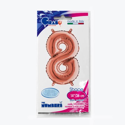 Number 8 Rosegold (35cm,14") MINI foil balloon - 142308RG-P-Packaged.jpg