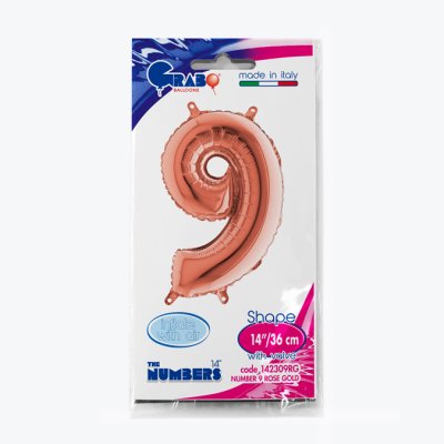 Number 9 Rosegold (35cm,14") MINI foil balloon - 142309RG-P-Packaged.jpg