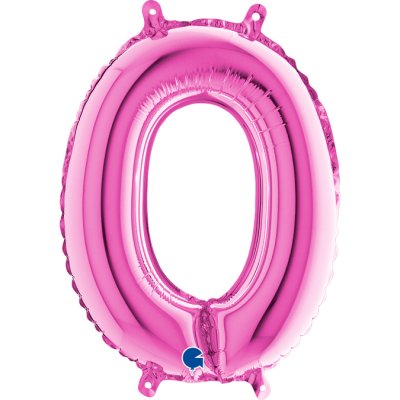 Number 0 Fuchsia (35cm,14") MINI foil balloon
