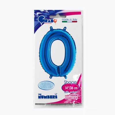 Number 0 Blue (35cm,14") MINI foil balloon - 14000B-P-Packaged.jpg
