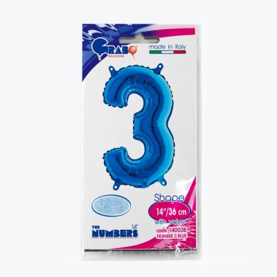 Number 3 Blue (35cm,14") MINI foil balloon - 14003B-P-Packaged.jpg