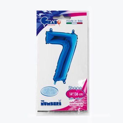 Number 7 Blue (35cm,14") MINI foil balloon - 14007B-P-Packaged.jpg