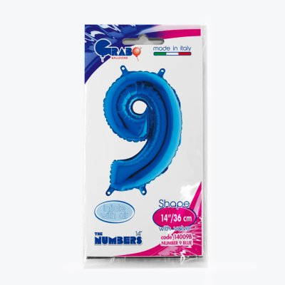 Number 9 Blue (35cm,14") MINI foil balloon - 14009B-P-Packaged.jpg