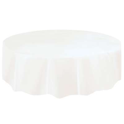 Plastic tablecloth white round 2.14 m - 50021.jpg