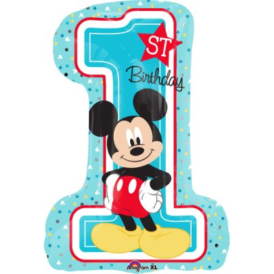 Digits 1 Mickey 48x71cm - Foil balloon