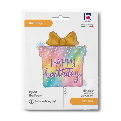 Gift "Happy Birthday" 23"/58cm foil balloon - 35959rh-p-b.jpg