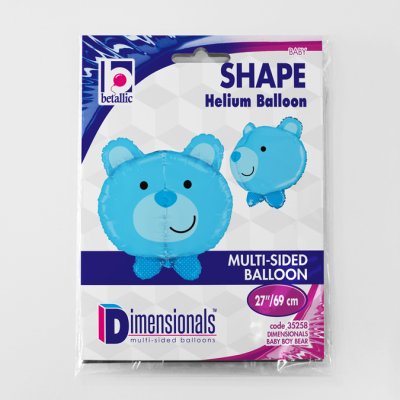 Teddy bear blue 3D (69cm,27") foil balloon - 35258.jpg