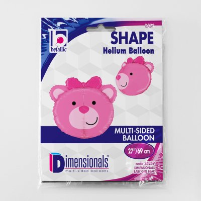 Teddy bear pink 3D (69cm,27") foil balloon - 35259.jpg