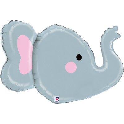 Elephant head 3D 29"/74cm foil balloon - 35567-dimensionals-elephant-view1-b.jpg