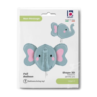 Elephant head 3D 29"/74cm foil balloon - 35567-p-b.jpg