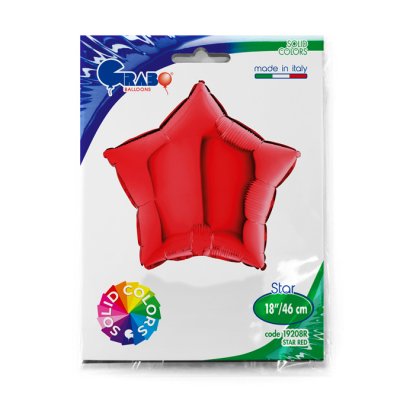 Star - red (46cm,18") foil balloon - 19208R-P-Packaged.jpg