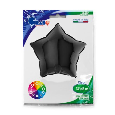 Star - black (46cm,18") foil balloon - 19204K-P-Packaged.jpg