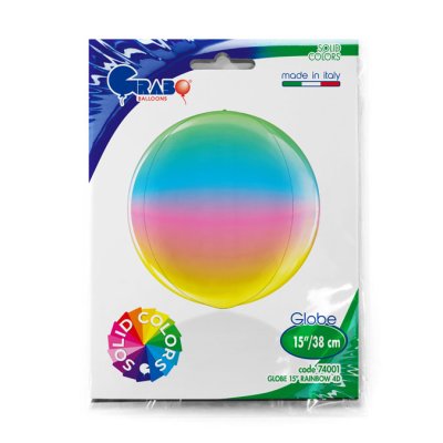 Globe - Rainbow 4D (38cm,18") foil balloon - 74001-P-Packaged.jpg