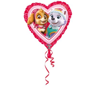 Foil heart balloon - Paw Patrol 43cm
