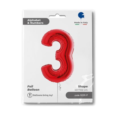 Number 3 Red (102cm,40") foil balloon - 083R-P-Packaged-1.jpg