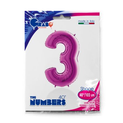 Number 3 Purple (102cm,40") foil balloon - 053P-P-Packaged.jpg