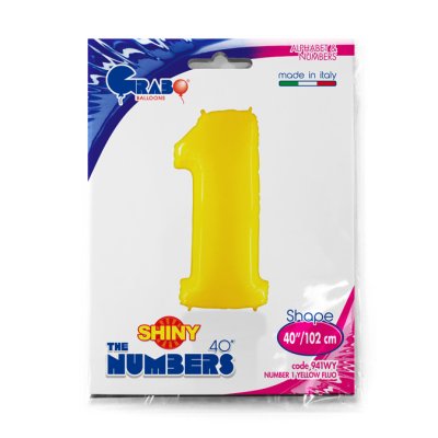 Number 1 Yellow (102cm,40") foil balloon - 941WY-P-Packaged.jpg