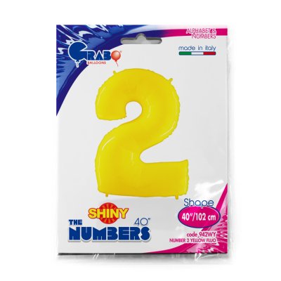 Number 2 Yellow (102cm,40") foil balloon - 942WY-P-Packaged.jpg