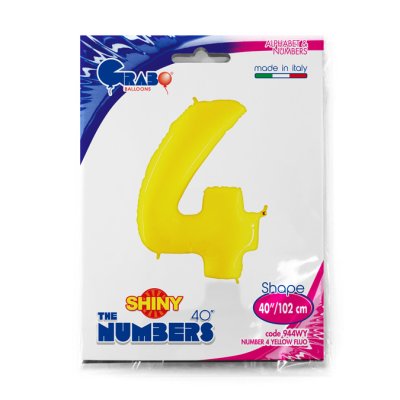 Number 4 Yellow (102cm,40") foil balloon - 944WY-P-Packaged.jpg