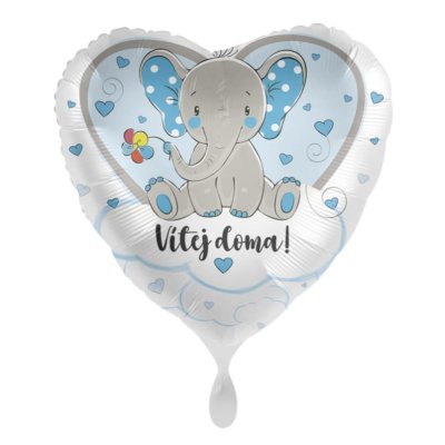 Heart Welcome home! Baby boy - Elephant CZ 43cm