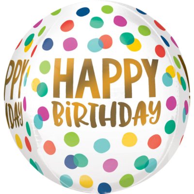 3D balls - cheerful polka dots HB 40cm - foil balloon