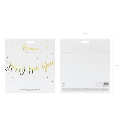 Hanging banner inscription \ - 2Banner Happy New Year, gold, 66x18cm - Internet shop PartyDeco.jpg