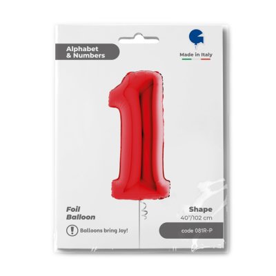 Number 1 Red (102cm,40") foil balloon - 081R-P-Packaged-1.jpg