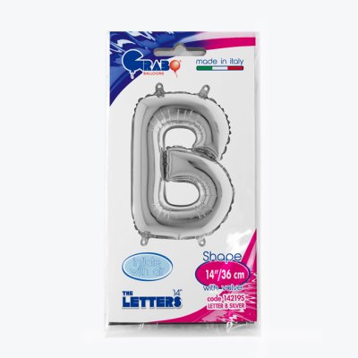 Letter B Silver (35cm,14") MINI foil balloon - 14219S-P-Packaged.jpg