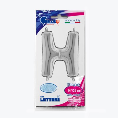 Letter H Silver (35cm,14") MINI foil balloon - 14279S-P-Packaged.jpg