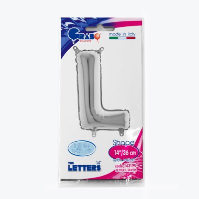 Letter L Silver (35cm,14") MINI foil balloon - 14319S-P-Packaged.jpg