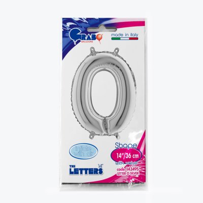 Letter O Silver (35cm,14") MINI foil balloon - 14349S-P-Packaged.jpg