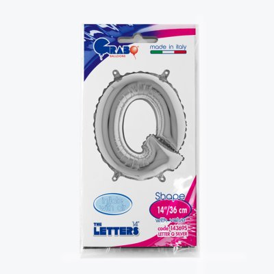 Letter Q Silver (35cm,14") MINI foil balloon - 14369S-P-Packaged.jpg
