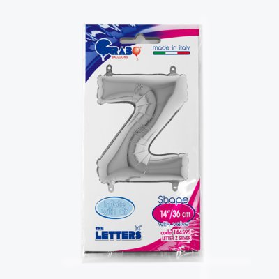 Letter Z Silver (35cm,14") MINI foil balloon - 14459S-P-Packaged.jpg