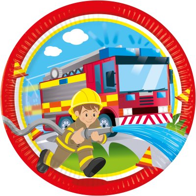 Paper plates EKO - Fireman 23cm/8 pcs - 094179.png