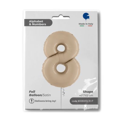 Number 8 Cream (102cm,40") foil balloon - 400800SCR-P-Packaged.jpg