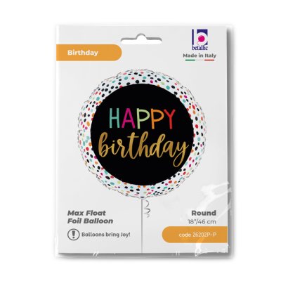 HB circle with dots 18"/46cm foil balloons - 26202P-P-Packaged.jpg