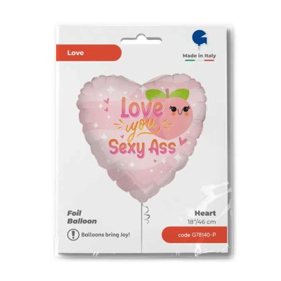 Heart "Love you Sexy Ass" 18"/46cm foil balloon - G78140-P-Packaged.jpg