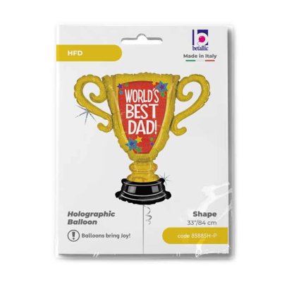 World's Best Dad! (84cm,33") foil balloon - 85885H-P-Packaged.jpg